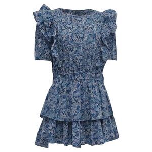 LoveShackFancy x Liberty London Natasha Floral Dress in Blue Cotton